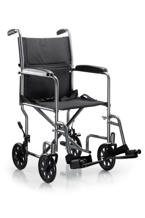 Transport Chair Lightweight McKesson Steel Frame 19 Inch 250 lbs. Weight Capacity
