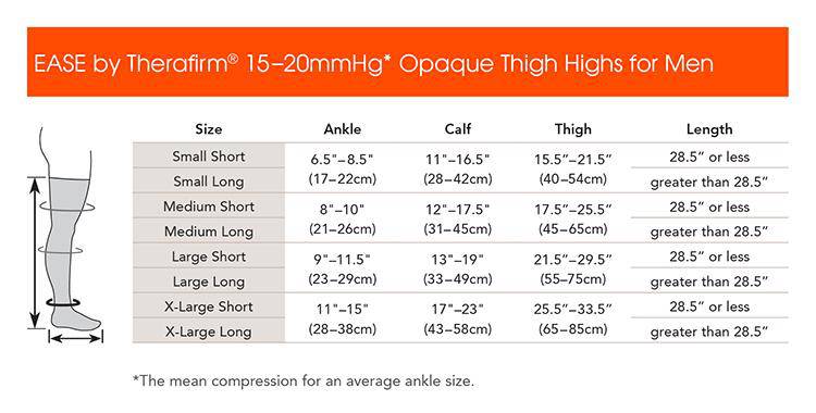 EASE Opaque Mild Support Men's Thigh High (15-20 mmHg)
