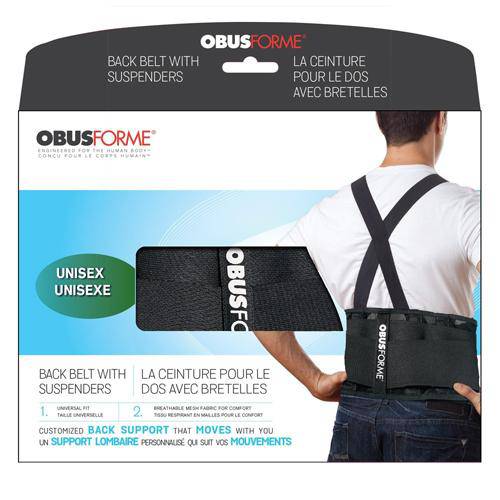 Back Belt, Unisex Large-X-Large Black Obusforme