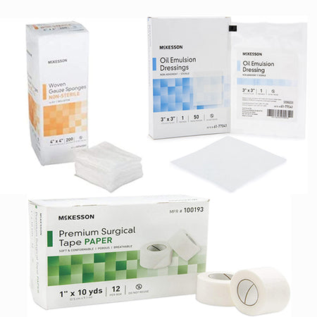 Wound care collection - tapes, gauzes, sterilization