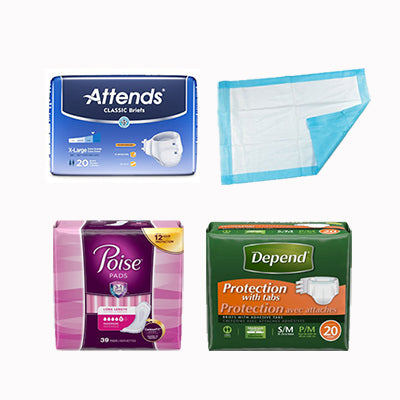 Incontinence Supplies - underpads, briefs, liners and pads