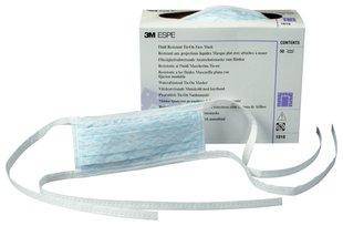Surgical Mask 3M™ Pleated Tie Closure One Size Fits Most White NonSterile Not Rated (Box of 50)