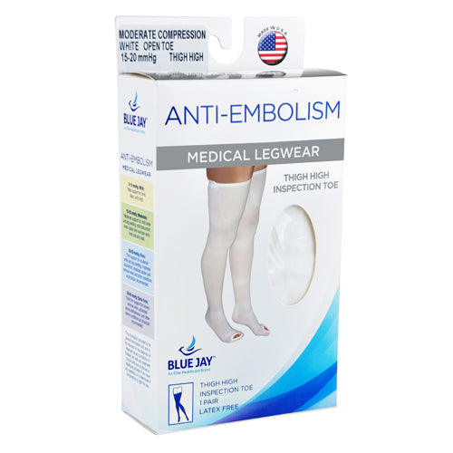 Anti-embolism Stockings Lg-lng 15-20mmhg Thigh Hi  Insp. Toe