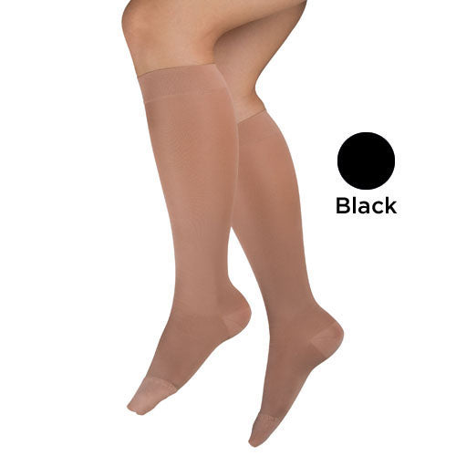 Ladies' Sheer Firm Support  Xl 20-30mmhg  Knee Highs  Black