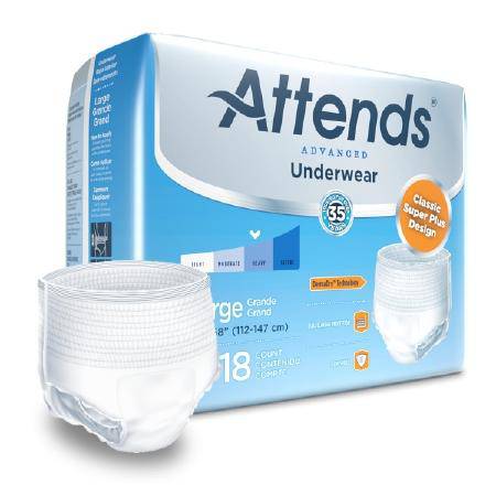 Briefs, Attends Advanced Underwear LG (Pk of 18)