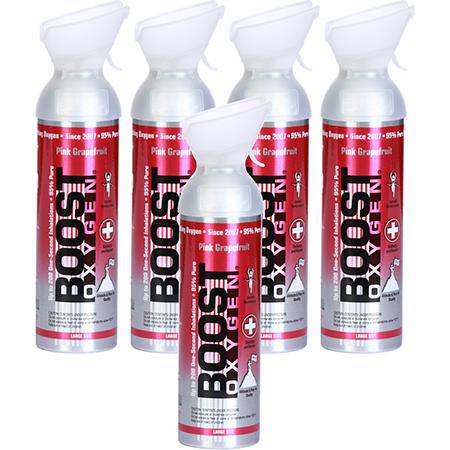 Boost Oxygen Supplemental Oxygen To Go | All-Natural Respiratory Support for Health, Wellness, Performance, Recovery and Altitude (Pink Grapefruit)