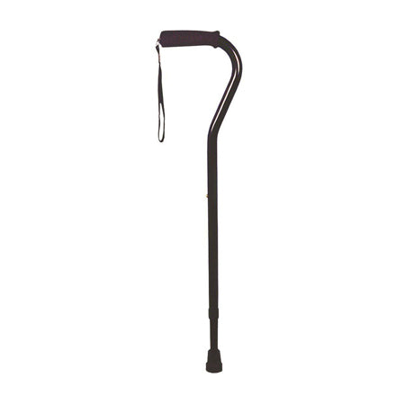 Deluxe Adjustable Cane Offset With Wrist Strap Black