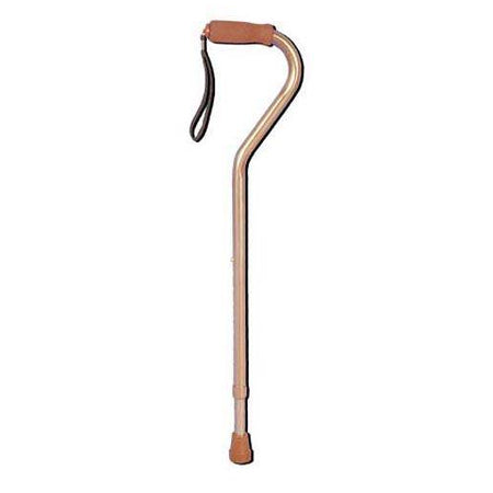 Deluxe Adjustable Cane Offset With Wrist Strap Bronze