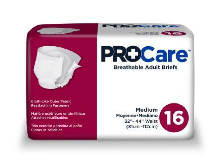 Brief, Incont Procare 32"-44" Med (16-bg 6bg-cs0) Bg - 16