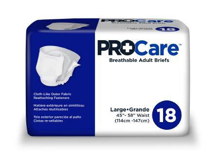 Brief, Incont Procare 45"x58" Lg (18-bg 4bg-cs) Bg - 18