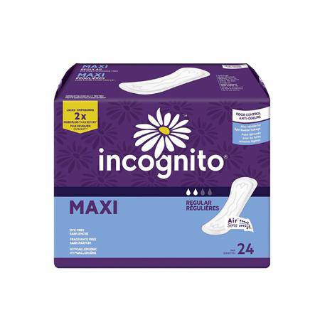 Incognito Maxi Pads Regular 24/Bag