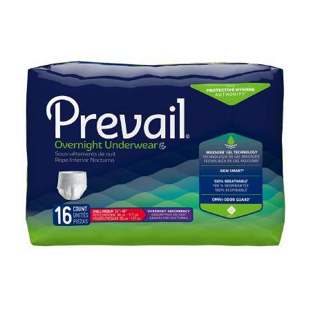 Underwear, Overnight Protection Prevail Sm-Med 34-36" (16-Pk)