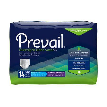 Unisex Adult Absorbent Underwear Prevail® Overnight Pull On with Tear Away Seams Disposable Heavy Absorbency (14-PK)