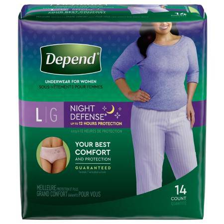 Underwear, Incont Depend Ovrnight Blush Fml Lg (14-pk 4pk-c Pk - 14