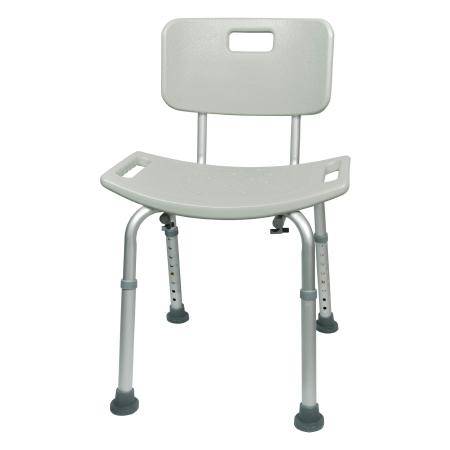 Bath Bench McKesson Fixed Arm Aluminum Frame Removable Back 19-1/4 Inch Seat Width 400lb