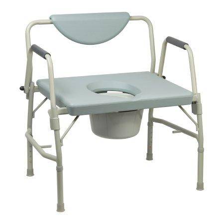 Bariatric Commode Chair McKesson Drop Arm Steel Frame Padded Back 23-1/4 Inch Seat Width 1000lb