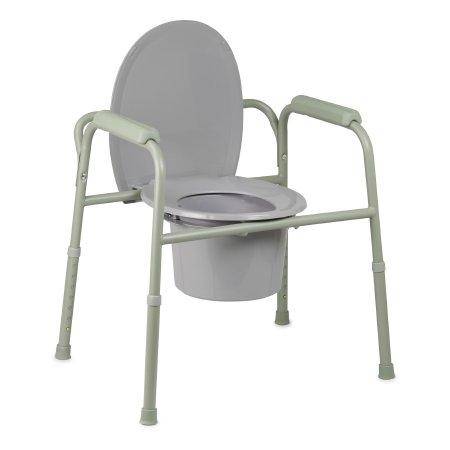Commode Chair McKesson Fixed Arm Steel Frame Back Bar 13-3-4 Inch Seat Width (Case of 4)