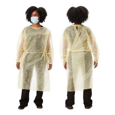 Protective Procedure Gown One Size Fits Most Yellow NonSterile Disposable