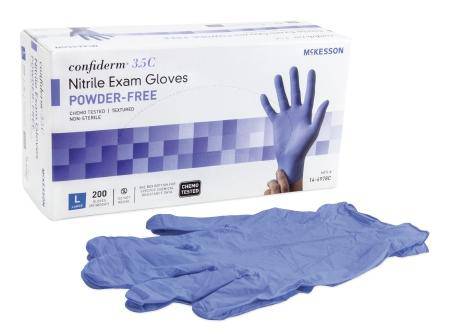 Glove Exam Nitrl 3.5c Pf Blu Lg (200-bx) Bx - 200