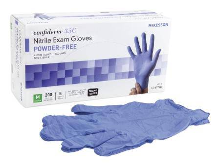 Glove Exam Nitrl 3.5c Pf Blu Med (200-bx) Bx - 200