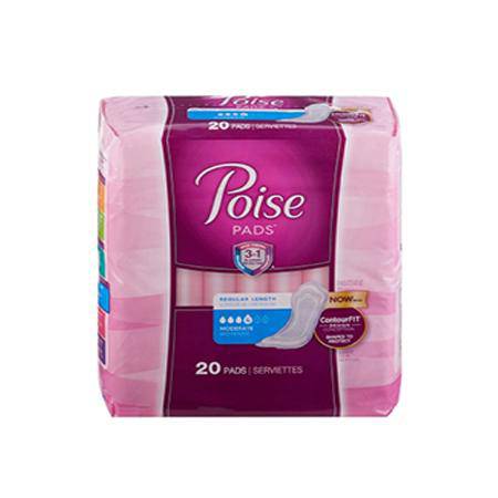 Bladder Control Pad Poise® 10.9 Inch Length Moderate Absorbency Polyacrylate Core Regular Adult Female Disposable