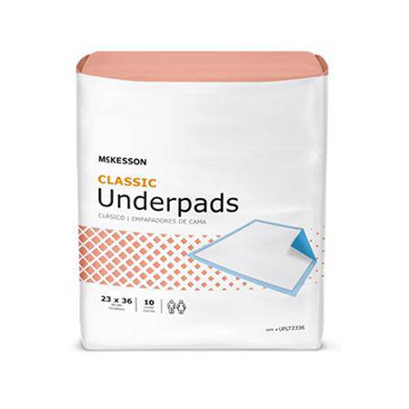 Underpad McKesson Classic Plus 23 X 36 Inch Disposable Fluff / Polymer Light Absorbency