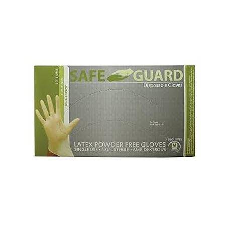 Safe Guard Latex Powder-Free Gloves Medium 100/Box