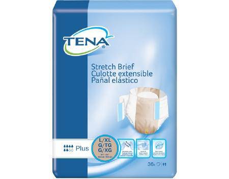 Brief, Tena Stretch Plus Lg-xlg (36-pk 2pk-cs) Pk - 36