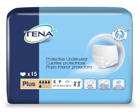 Underwear, Incont Tena Protective Plus Sz Sm (15-bg 4bg-cs) Bg - 15