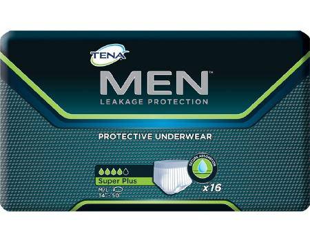Underwear, Mn Tena Med-lg (16-bg 4bg-cs) Bg - 16