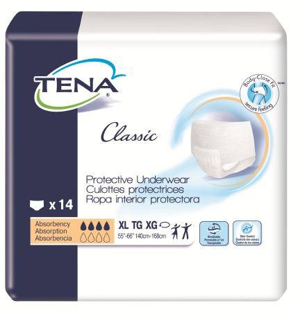 Underwear, Tena Classic Protective Xlg (14-pk 4pk-cs) Pk - 14