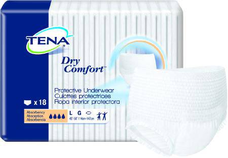 Underwear, Tena Dry Comfort Lg(18-pk 4pk-cs) Pk - 18