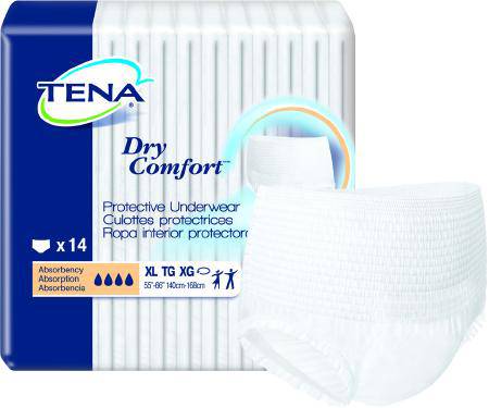 Underwear, Tena Dry Comfort Xlg (14-pk 4pk-cs) Pk - 14