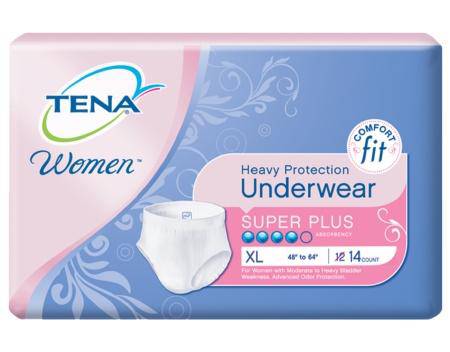 Underwear, Wmn Tena Super + Xlg (14-bg 4bg-cs) (was 54950) Bg - 14