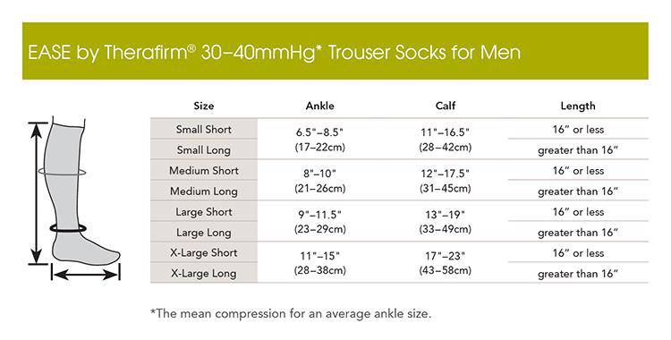 EASE by Therafirm® Firm Support Mens Trouser Socks (30-40 mmHg)