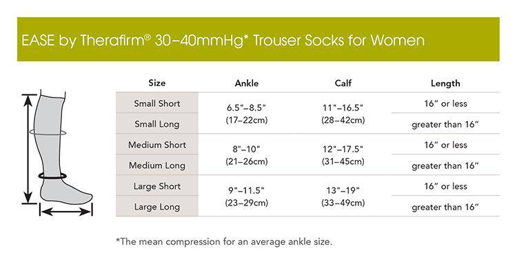 EASE by Therafirm® Firm Support Womens Trouser Socks (30-40 mmHg)