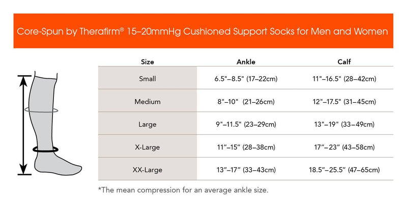 Therafirm Core-Spun Mild Cushioned Support Socks (15-20 mmHg)