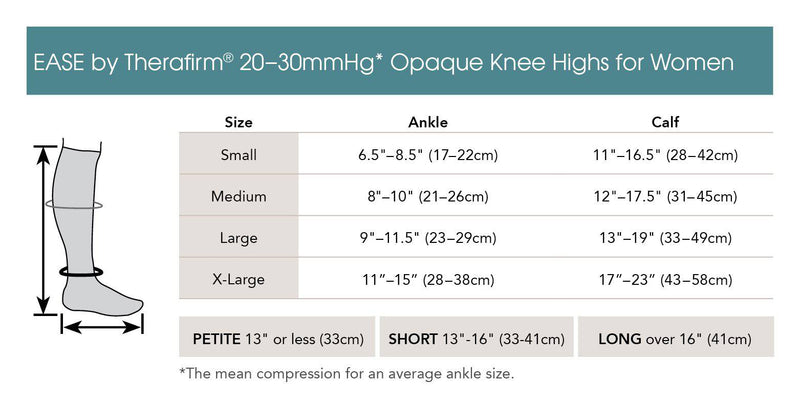 EASE Opaque Moderate Support Women's Knee High (20-30 mmHg)