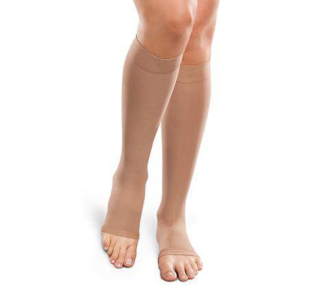 EASE Opaque Mild Support Unisex Open Toe Knee High (15-20 mmHg)