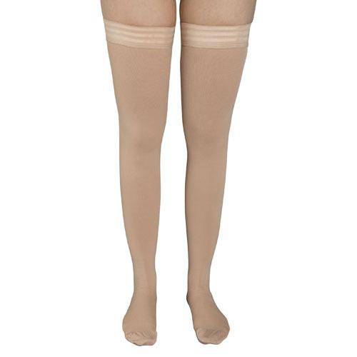 Firm Surgical Weight Stockings Large 20-30mmhg Thigh High Closed Toe Beige