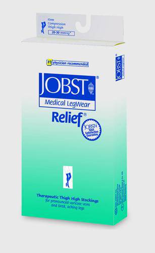 Jobst Relief 20-30 Thigh C-t Black Medium  Silicone Band