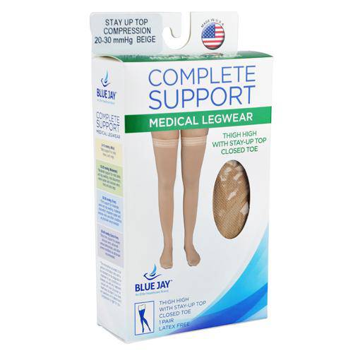 Firm Surgical Weight Stockings Medium 20-30mmhg Thigh High Closed Toe