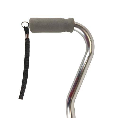 Cane  Soft Foam Offset Handle  Blue Jay  Silver With Strap