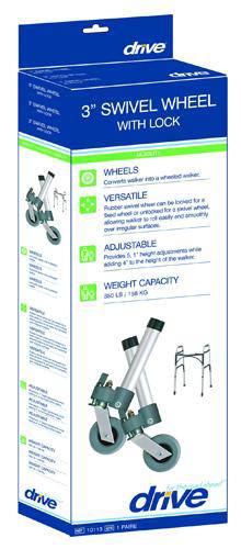 Comb. Swivel-Fixed Wheels 3 Lock And Rear Glides (pair)