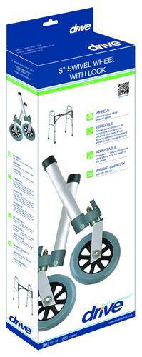 Comb. Swivel-fixed Wheels 5  W-lock & Rear Glides (pr)