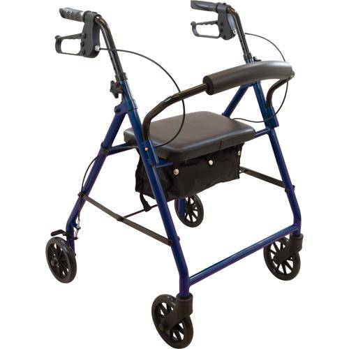 Rollator  Steel  6 Inch  Wheels Blue  300 Lb. Weight Cap