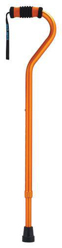 Standard Offset Walking Cane Adjustable Aluminum  Orange
