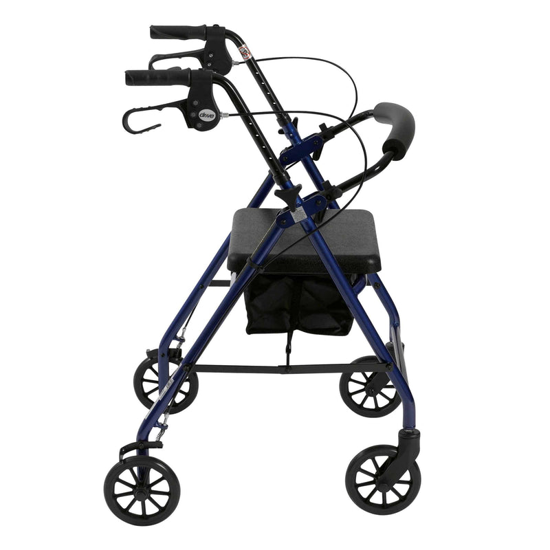 Drive Rollator 4-Wheel W/ Pouch & Padded Seat - Blue