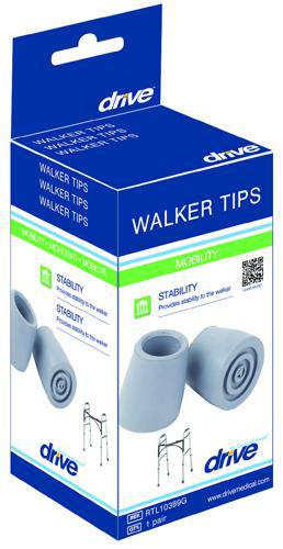 Univ Tips  Grey 1  Shaft - Pr. For Crutch  Walkers  Commodes