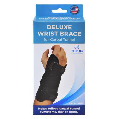 Blue Jay Dlx Wrist Brace Black For Carpal Tunnel  Left Lg-xl